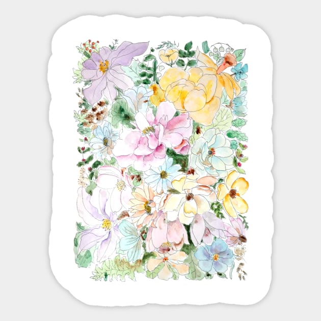 flowers and leaves arrangement 2021 Sticker by colorandcolor